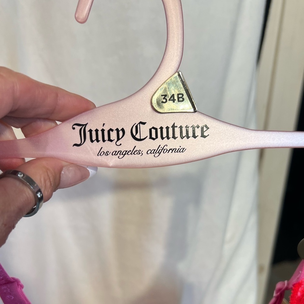 🩷❤️Juicy Couture 34B Bra Corset Push Up Hot Pink Red Satin Lace Underwire-NWT🩷❤️ - Picture 10 of 10